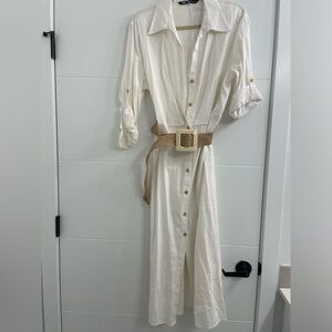 Zara white shirt dress.